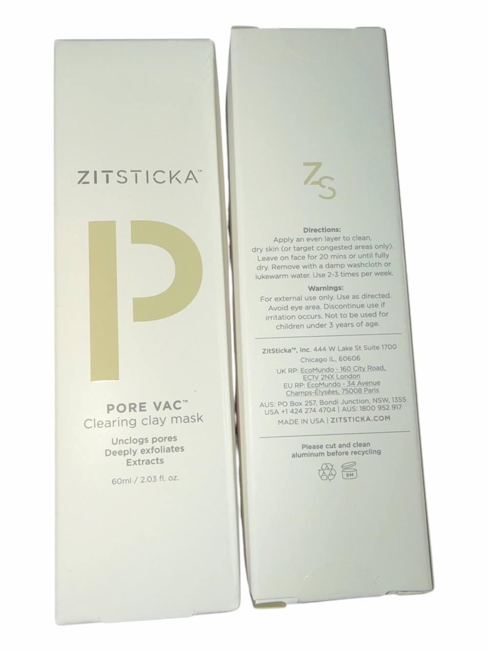 NIB ZitSticka PORE VAC Clearing Clay Mask - 60ml